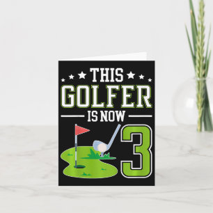 Kids 3rd Birthday Party Golf Boy Three Year Old Go Card