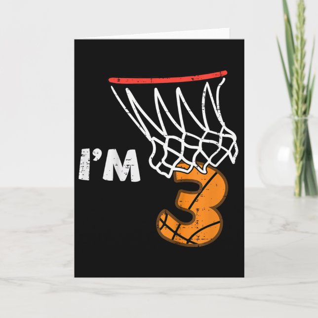 Kids 3rd Birthday Sketll Im 3 Three Year Old Bday  Card (Front)