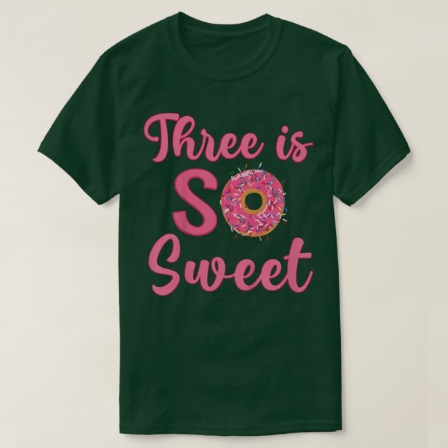 Kids 3rd Donut Birthday Party Three Year Old Sweet T-Shirt (Design Front)