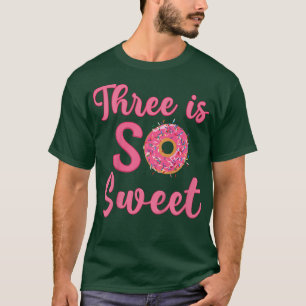 Kids 3rd Donut Birthday Party Three Year Old Sweet T-Shirt