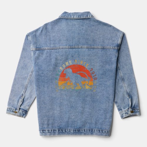 Kids 4 Year Old  Awesome Since 2018 4th Birthday D Denim Jacket