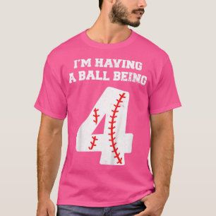 Kids 4 Year Old Baseball Birthday4th BirthdayBoys T-Shirt