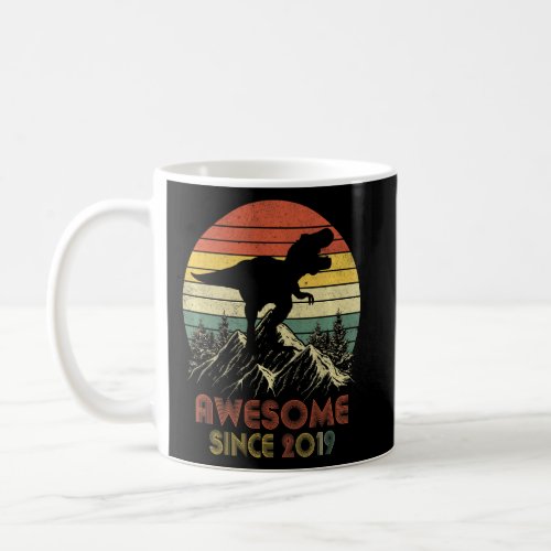 Kids 4 Year Old Dinosaur Awesome Since 2019 4th Bi Coffee Mug