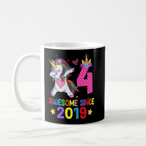 Kids 4 Year Old  Girls Teens Dabbing Unicorn 4th B Coffee Mug