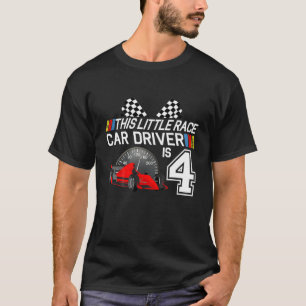Kids 4 Year Old Race Car Birthday 4Th Racing Party T-Shirt