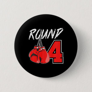 Kids 4th Birthday Boxing Boy 4 Year Old Boxer Bday Button