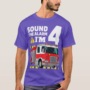 Kids 4th Birthday Boy Fire Truck 4 Four Year Old F T-Shirt