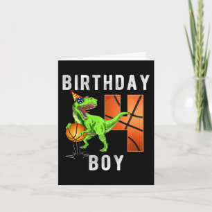 Kids 4th Birthday For Boy Basketball 4 Years Old Card