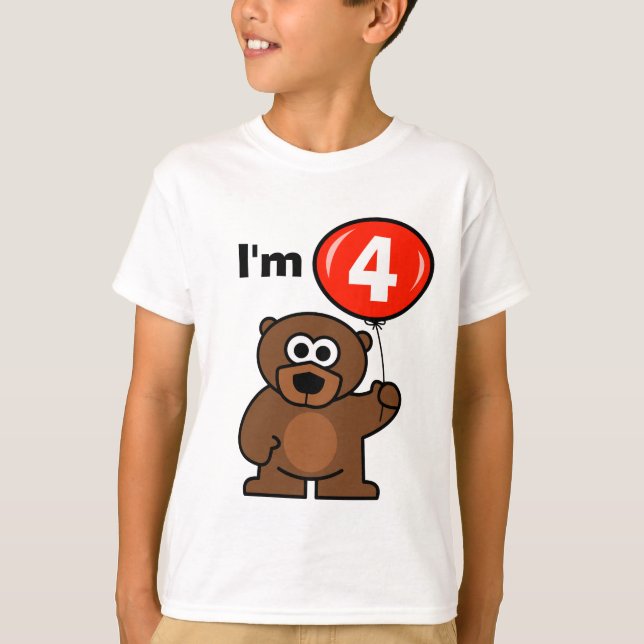 Kids 4th Birthday shirt for four year old child (Front)