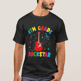 Kids 4Th Grade Rockstar Electric Guitar Back To Sc T-Shirt
