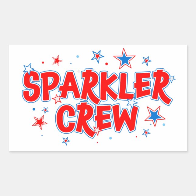 Kids 4th of July Shirt: Sparkler Crew Rectangular Sticker (Front)
