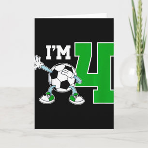 Kids 4th Soccer Birthday Party Four Year Old Socce Card