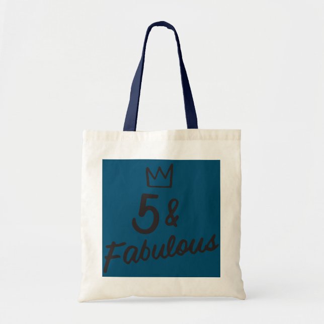 Kids 5 And Fabulous Five 5th Birthday Girls  Tote Bag (Front)