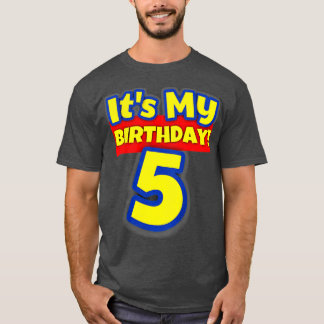 Kids 5 Year Old 5th Birthday Boys and Girls It's M T-Shirt