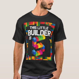 Kids 5 Year Old Building Blocks Birthday Brick 5t T-Shirt