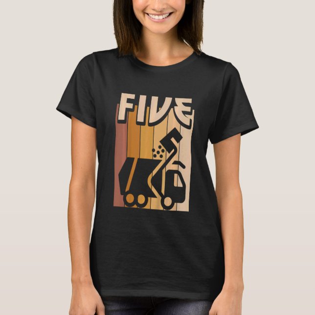 Kids 5 Year Old Garbage Truck Birthday Boy Girl 5t T-Shirt (Front)