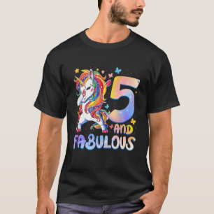 Kids 5 Year Old Gifts 5 And Fabulous 5th Birthday T-Shirt