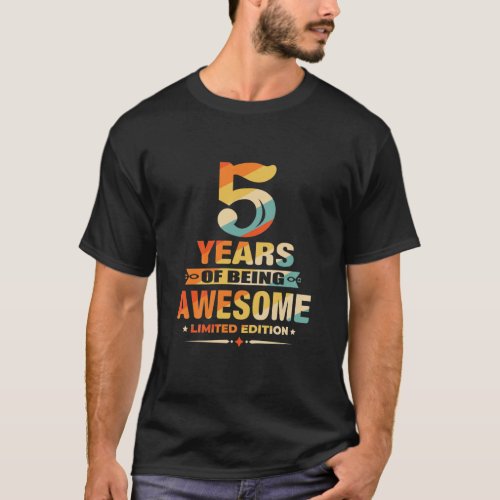 Kids 5 Year Old Gifts Vintage 2016 Limited Edition T_Shirt