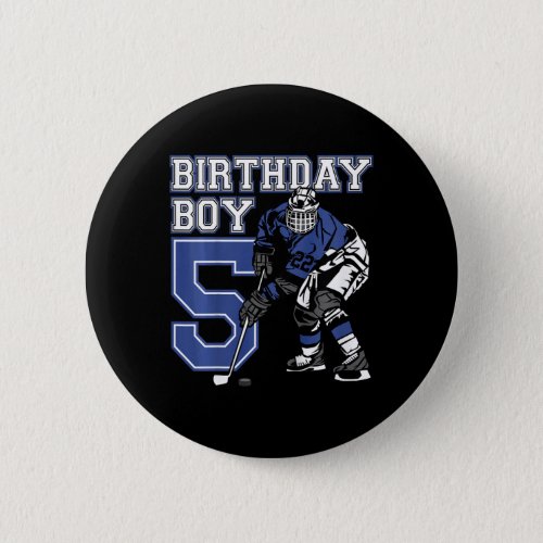 Kids 5 Year Old Ice Hockey Themed Birthday Party 5 Button