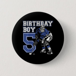 Kids 5 Year Old Ice Hockey Themed Birthday Party 5 Button