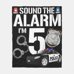 Kids 5 Year Old Police Birthday Officer Cop Car 5t Fleece Blanket