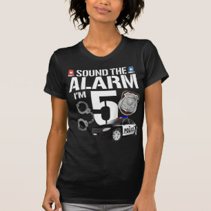 Kids 5 Year Old Police Birthday Officer Cop Car 5t T-Shirt