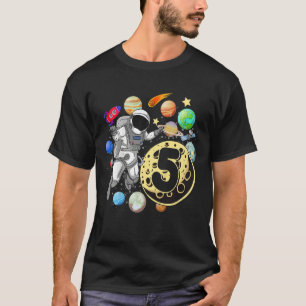Kids 5 Years Old Birthday Boy Astronaut 5th Birth T-Shirt