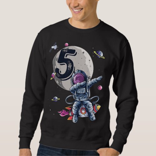Kids 5 Years Old Birthday Boy Astronaut Gifts Spac Sweatshirt