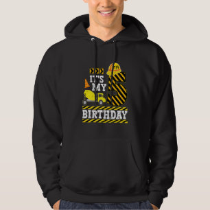 Kids 5 Years Old Boy It's My 5th Birthday Construc Hoodie