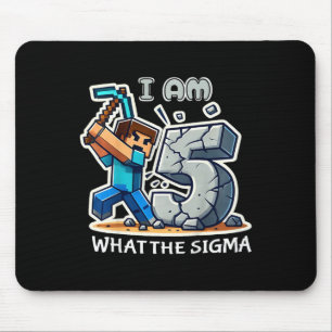 Kids 5 Years Old Sigma Pixel Art Mining Gamer Styl Mouse Pad
