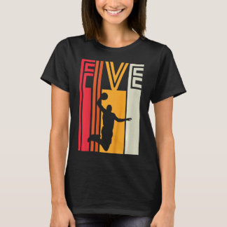 Kids 5th Birthday Basketball Lover Gift 5 Years Ol T-Shirt