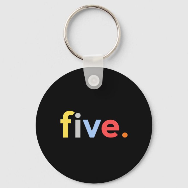Kids 5th Birthday  Boy 5 Five Year Old  Age 5 Gift Keychain (Front)