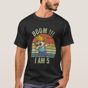 Kids 5th Birthday Boys Boom Iu2019m 5 Year Old Bi T-Shirt