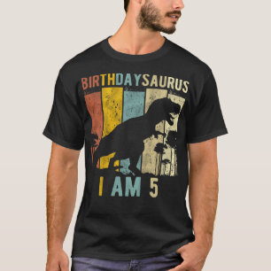 Kids 5th Birthday Dinosaur T Rex 5 Year Old Birthd T-Shirt