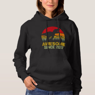 Kids 5th Birthday Dinosaur Trex Awesome Since 2017 Hoodie