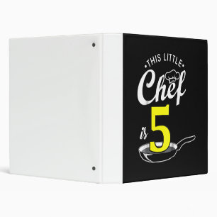 Kids 5th birthday gift Cook 5 year old 3 Ring Binder