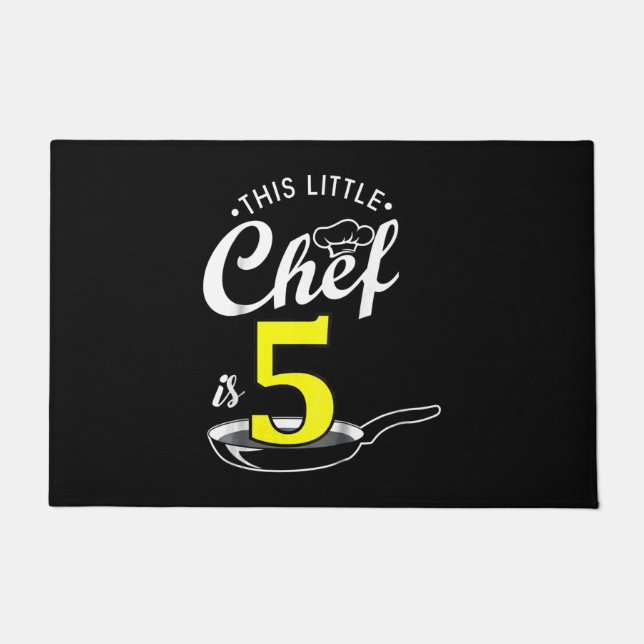 Kids 5th birthday gift | Cook 5 year old Doormat (Front)
