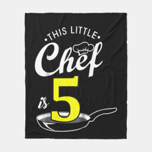 Kids 5th birthday gift Cook 5 year old Fleece Blanket