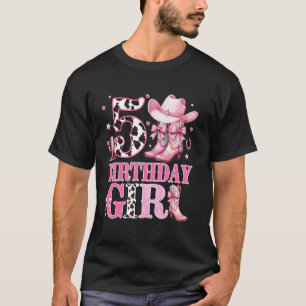 Kids 5th Birthday Girl Rodeo Western Cowgirl Birth T-Shirt