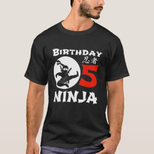 Kids 5Th Birthday Ninja Boys Five Year Old Gift T-Shirt
