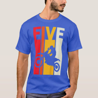 Kids 5th Birthday Retro Motocross 5 Years Boys Gir T-Shirt