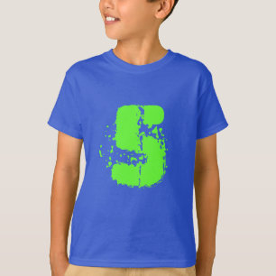 Kids 5th Birthday shirt   Age five in neon green