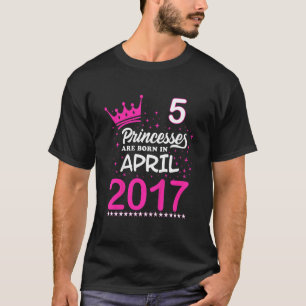 Kids 5th Birthday Tee Pink Princesses Are Born In