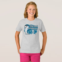 Kid's 5th Birthday This Cool Dolphin is Five