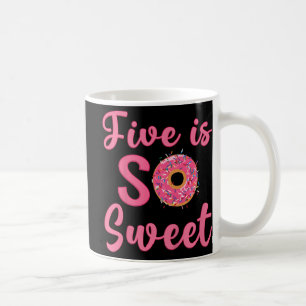 Kids 5th Donut Birthday Party Five Year Old Sweet Coffee Mug