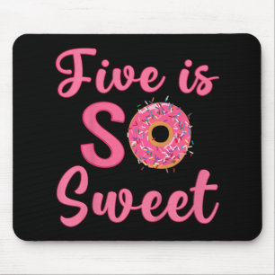 Kids 5th Donut Birthday Party Five Year Old Sweet Mouse Pad