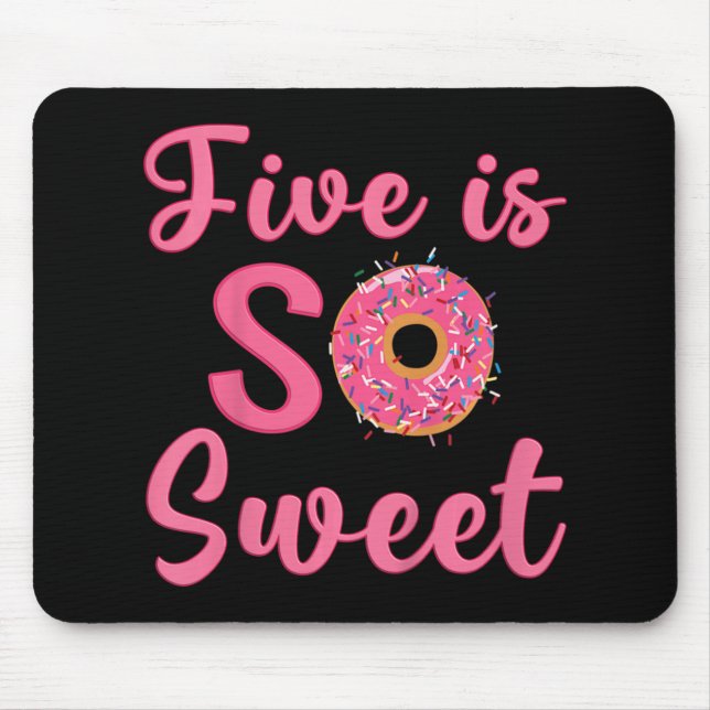 Kids 5th Donut Birthday Party Five Year Old Sweet  Mouse Pad (Front)