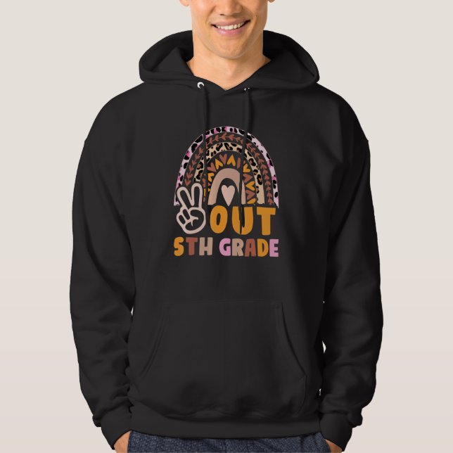 Kids 5th Grade Graduation 2022 Peace Out 5th Grade Hoodie (Front)