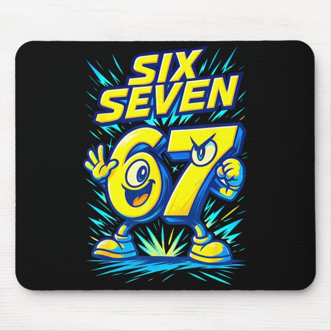 Kids 67 Six Seven Italian Brainrot 6 7 Funny Meme  Mouse Pad (Front)