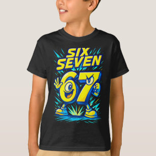 Kids 67 Six Seven Italian Brainrot 6 7 Funny Meme  T-Shirt